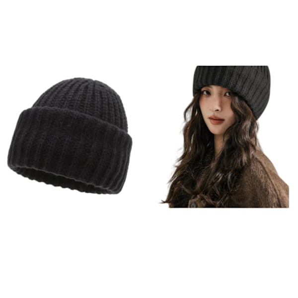 To-i-en Stablet Beanie Hat Kvinders Sort