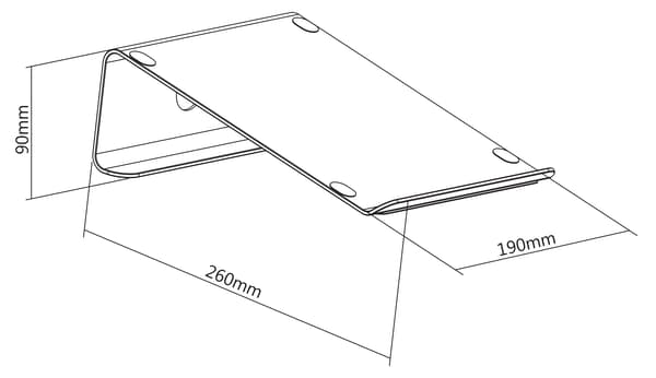 Laptop and tablet stand, aluminum 11-15”, silver