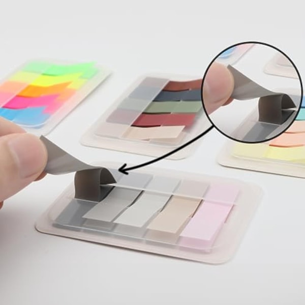Fluorescerande Sticky Notes, klassificerade indexanteckningar med fodral