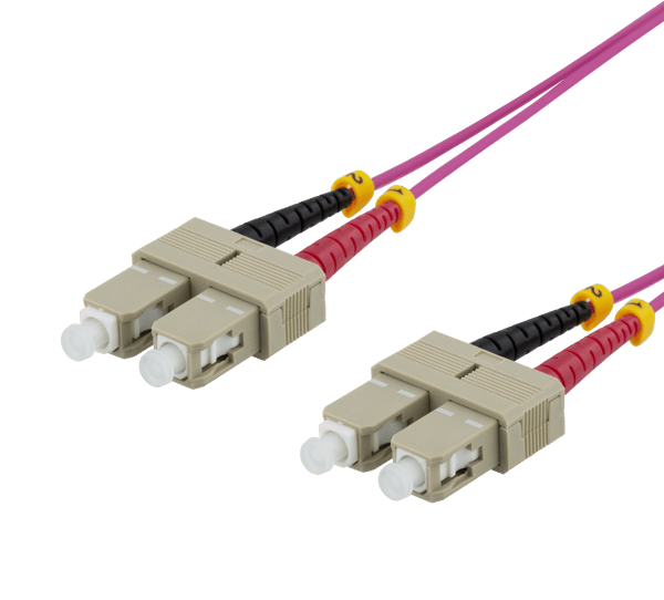 OM4 Fiber cable, SC-SC Duplex, 50/125, 2m, pink