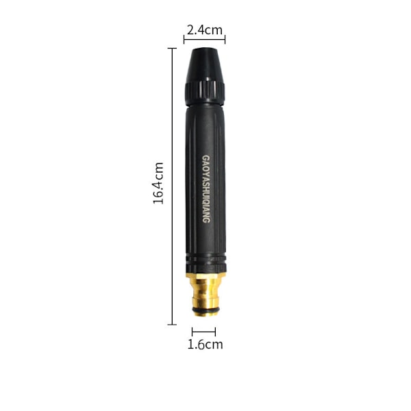 Højtryksvandpistol - Sort aluminiumslegering & PVC-dyse