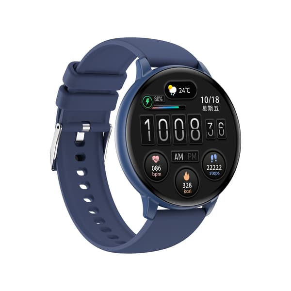 C66 Multifunktionell Smartwatch med Bluetooth-samtal & Hälsoövervakning, kompatibelt med Android och iOS Blue Blue