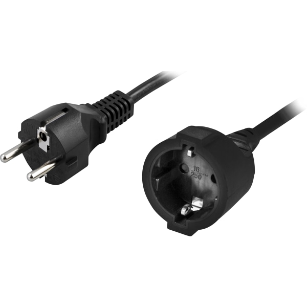 Extension cable 230 volt with Schuko plug 10m, black