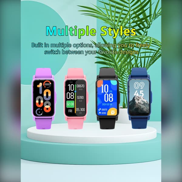 Multifunktionell Smartwatch med Hälsoövervakning och Bluetooth Musik Kontroll kompatibelt med Android och iOS Pink Pink