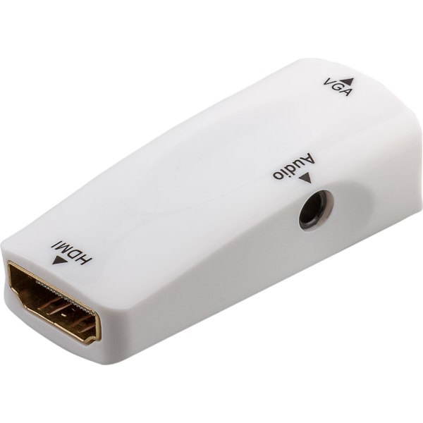 Kompakt HDMI™/VGA-adapter inkl. ljud, Guldpläterad