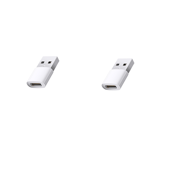 2-pak USB C til A-adapter (ABS-plast) til hurtig opladning og dataoverførsel
