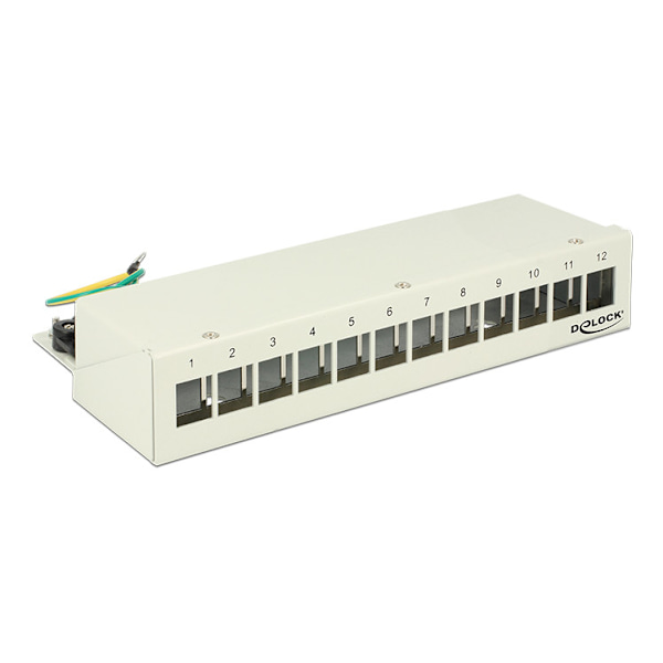 Patch panel 12ports keystone modules shielded clip DINrails