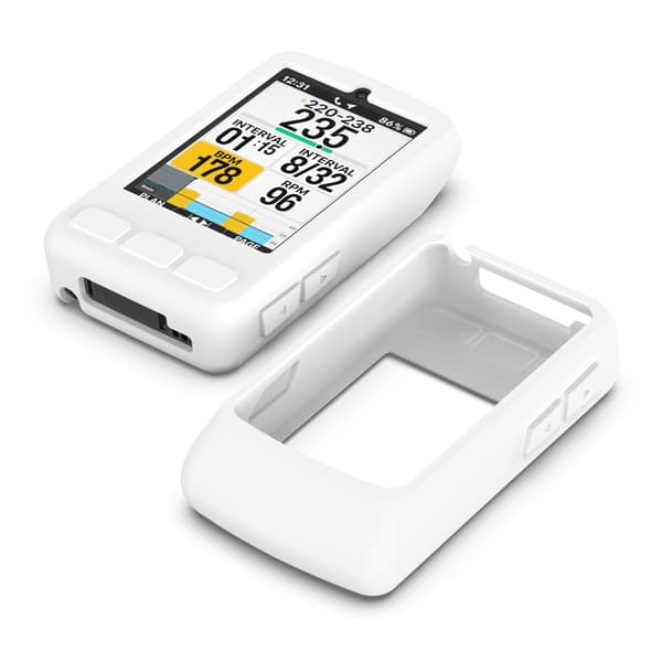 Silikonebeskyttelsesetui til Wahoo ELEMNT BOLT V3 og BOLT3 cykelcomputere - Optimal beskyttelse og pasform White White