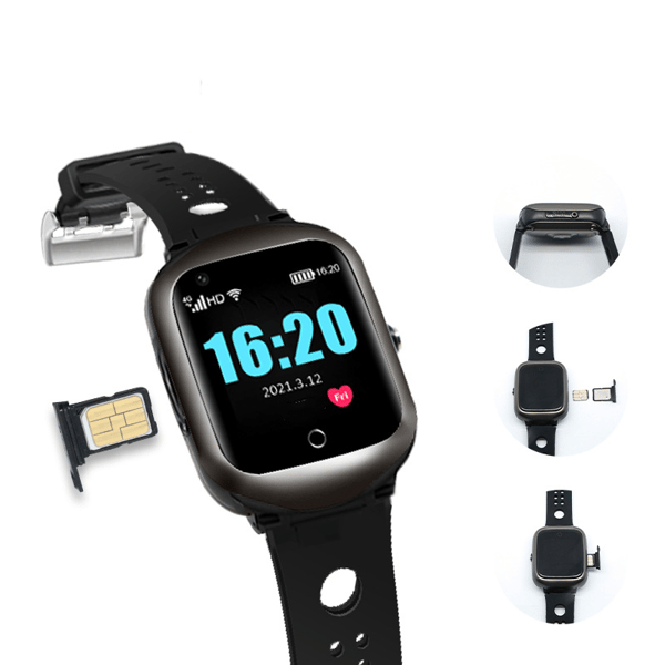 Smart ur med puls, blodtryk, GPS positionering IP67 Black Black