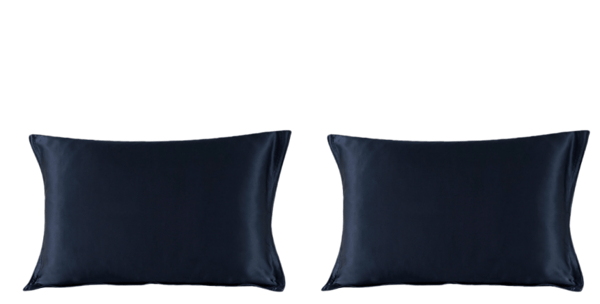 Ylellinen pari silkkityynyliinoja NavyBlue NavyBlue