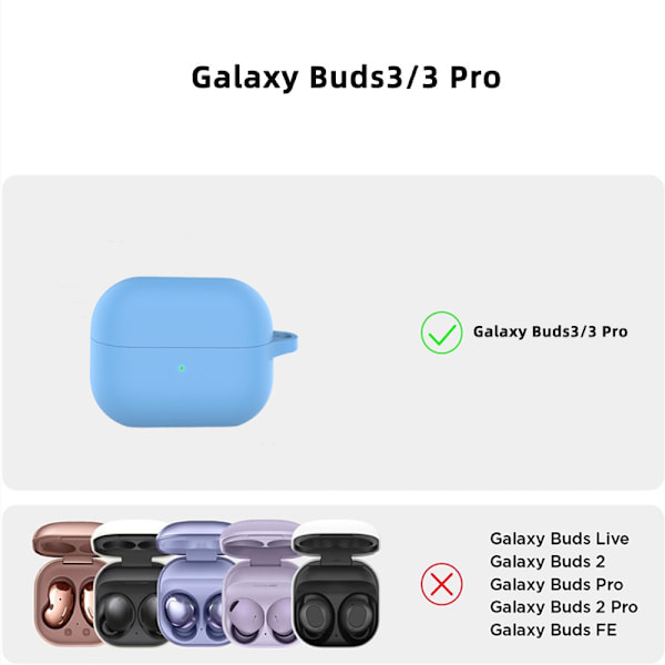 Silikonfodral för Samsung Galaxy Buds 3/3 Pro Blå