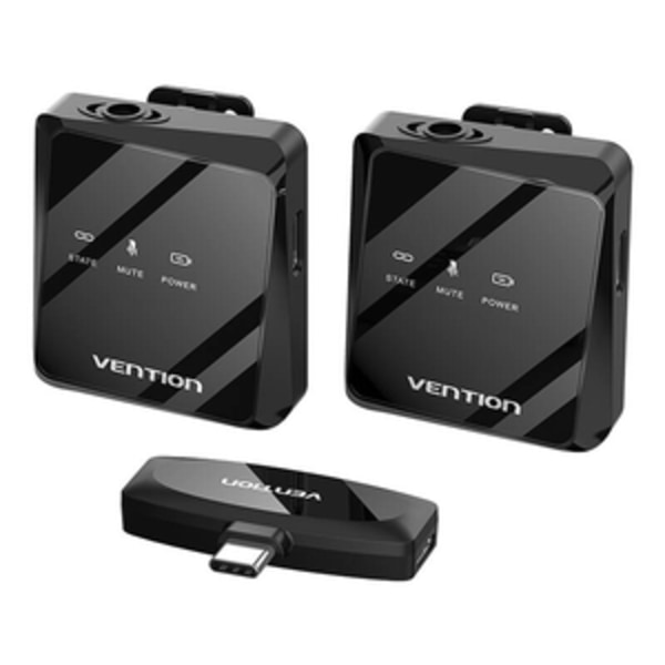 Trådlös mikrofon x2 Vention NCBB0 USB-C (svart)