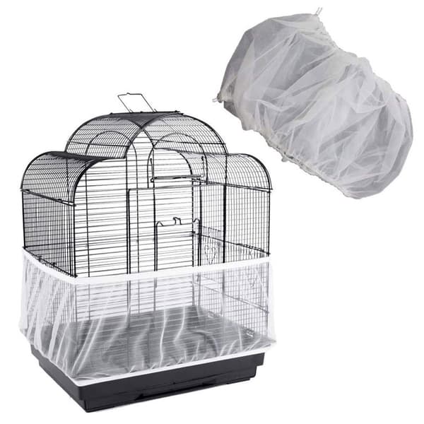 Fågelbursöverdrag - Elastiskt S - Höjd 17cm Omkrets 80-110cm - Vit XL XL