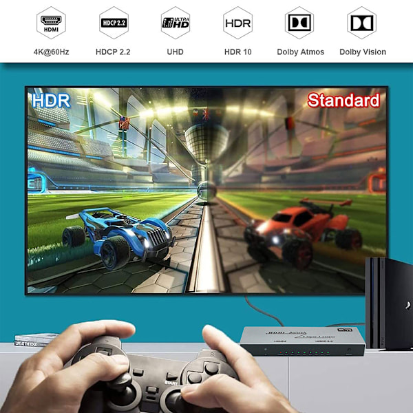 YZ-A072-V0 4K HDMI Switcher 7 in 1 Out IR-kaukosäätimellä