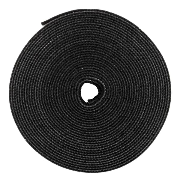 Hook and loop fastener cable ties, width 10mm, 5m, black