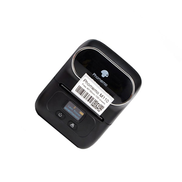 Bluetooth termisk etiketprinter til stregkode, pris og smykkemærkater — 203dpi 20-50mm 1200mAh kompatibel med iOS Android Windows Mac Linux Black Black
