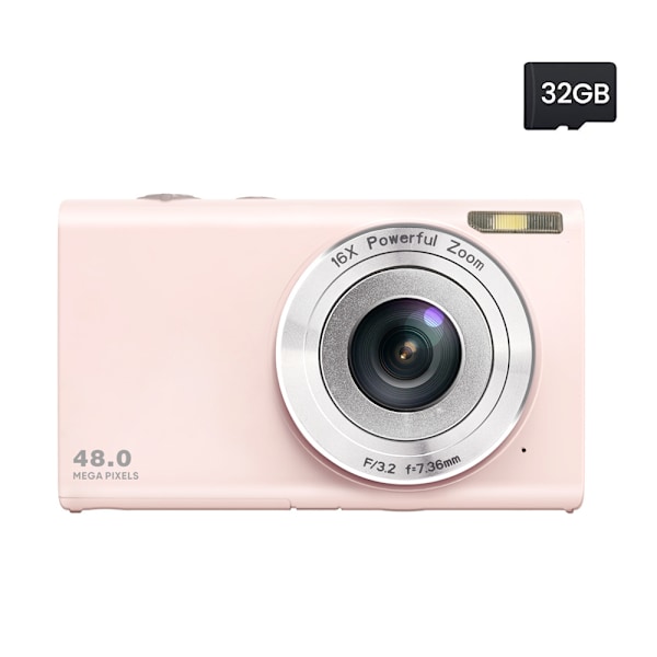 INF Digitalkamera 48MP 2,7K FHD 16X digital zoom, webcam, autofokus Svart