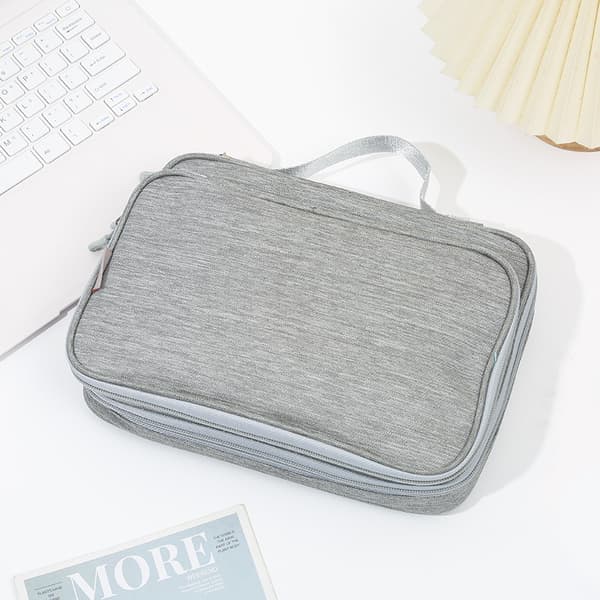 Multifunktionell Tekniktillbehörsarrangör med Dubbla Lager Grey Grey