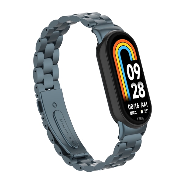 Stilfuldt rustfrit stål armbånd til Xiaomi Mi Band 9 Grå