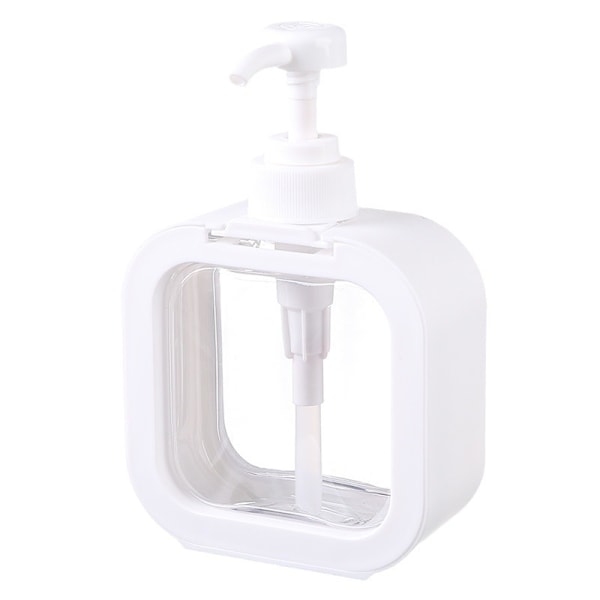 500 ml platt påfyllningsbar flaska med pump Vit