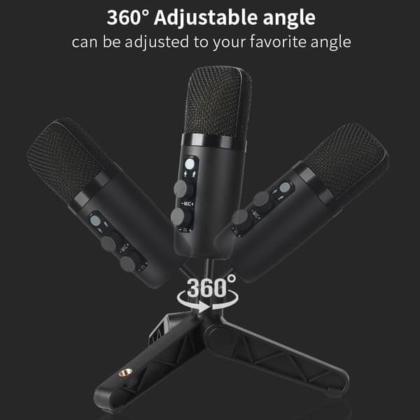 USB Kondensatormikrofon Kit - Studioinspelning & Streaming Mikrofon med Justerbart Stativ