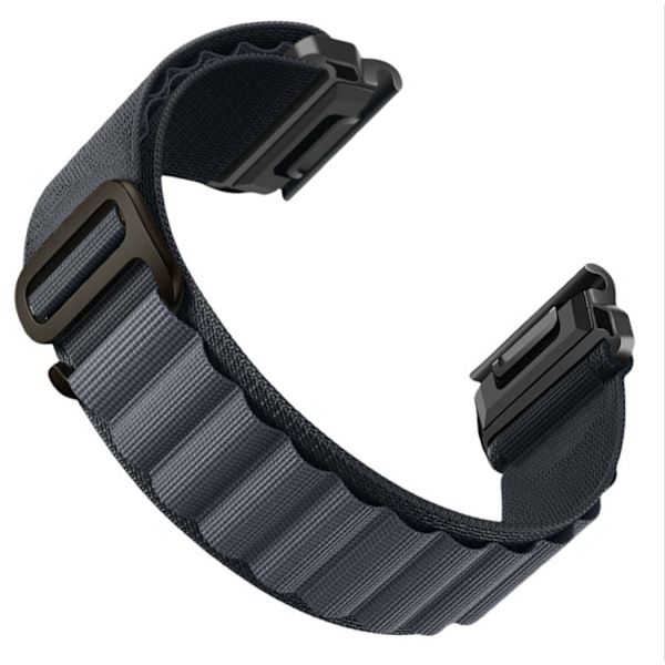 Nylon urrem til Garmin Fenix 8/8S/6/6X/7/7X/Pro/Tactix Mørkegrå 22 mm