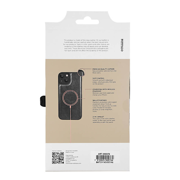 Mobilfodral 2-i-1 3 Kortfack Svart - iPhone 13/14