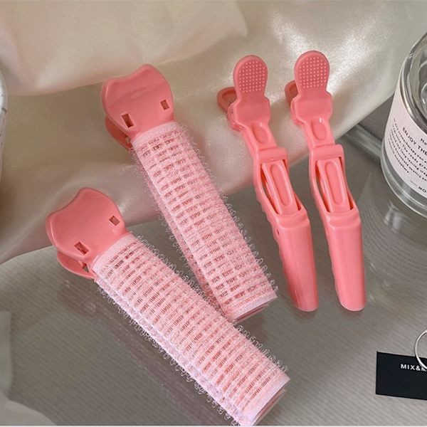 Air Bangs Volumizing Hår Roller Clip Set - Rosa Root Fluffy Hårklämmor för Volym