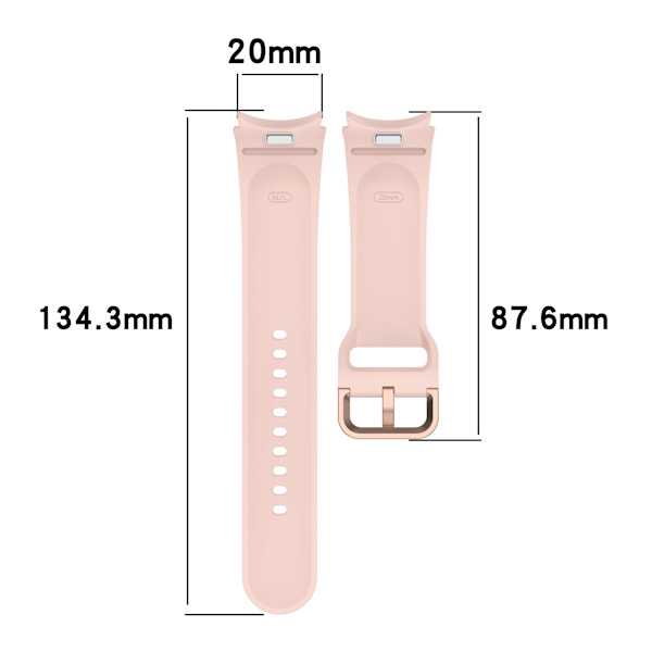 Silikone rem til Samsung Galaxy Watch 7/FE Lyserød