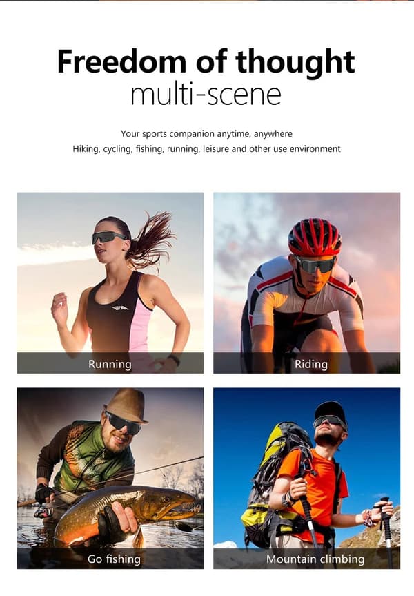 Udendørs Cykling Sports Bluetooth Briller - Sølv