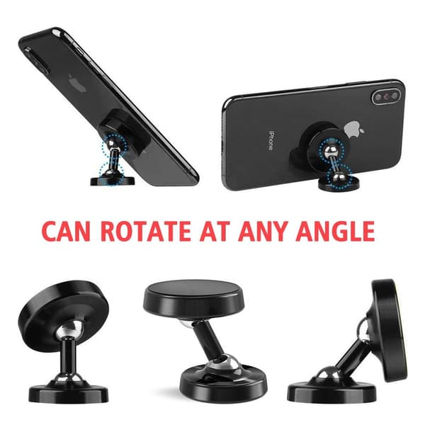 Magnetisk telefonholder til bilen 360 graders rotation Silver Silver