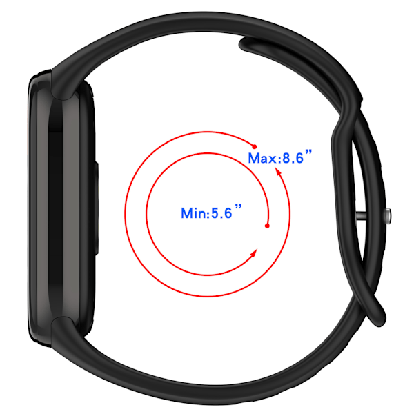 Silikonarmband för Xiaomi Mi Band 9/8 Svart