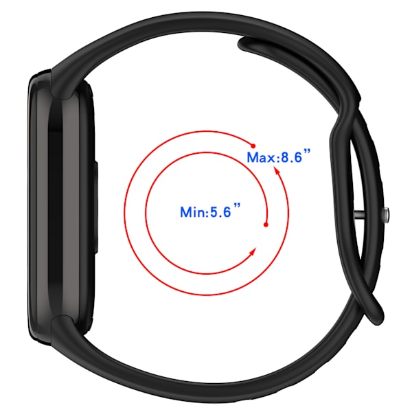 Silikoninen ranneke Xiaomi Mi Band 9/8:lle Musta