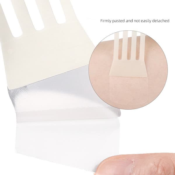 Semi-transparente dobbelthovedede elastiske halsrynkeplastre med justerbare stropper (4 stropper, 20 plastre)