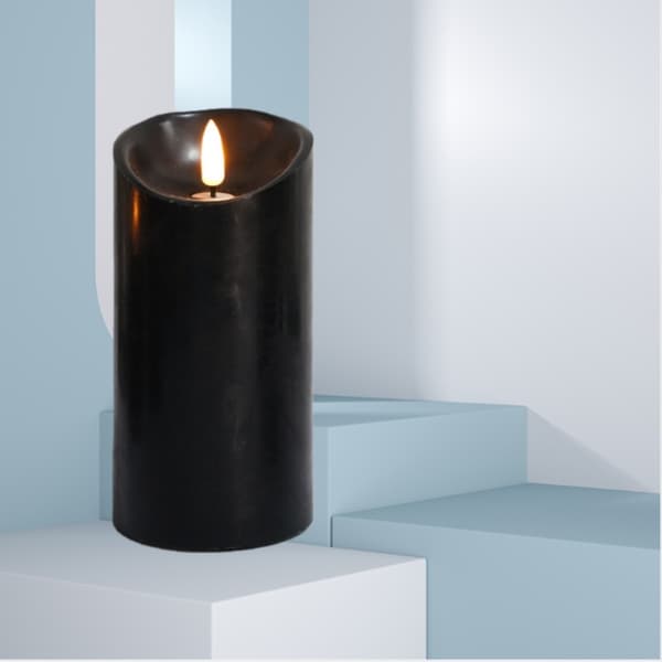 Magic Black Series LED Elektronisk Ljuslykta (7.5cm Diameter, 15cm Höjd)