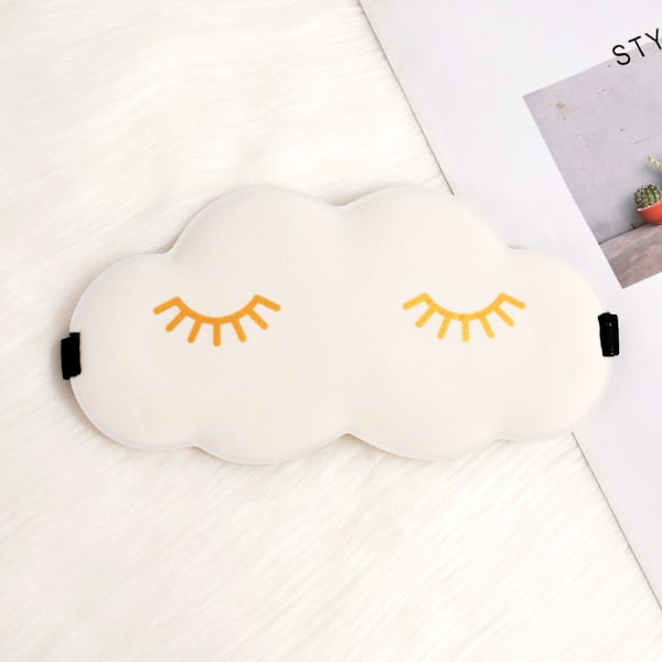 3D-molnsömnmask med guldfärgade ögonfransar Beige