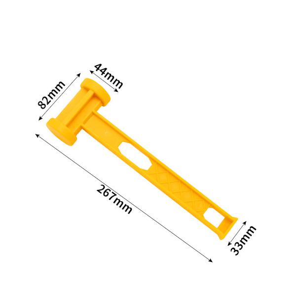 2-pack plastslaghammare för tältpinnar, lätt och bärbar (gul)