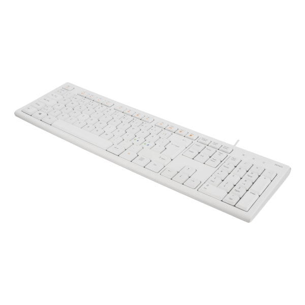 deltaco Keyboard, 105 keys, Nordic layout, USB, white, 13 media