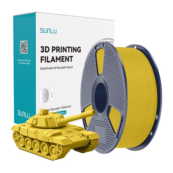 Sunlu PLA+ High-Speed gul filament 1,75 mm för FDM 3D-skrivare