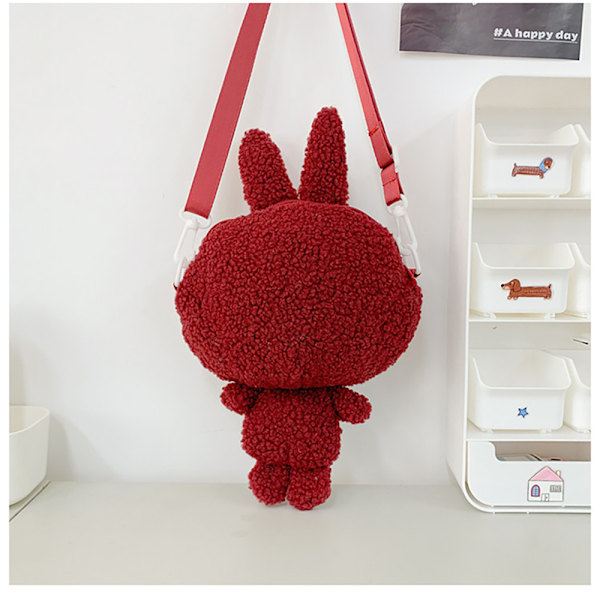 Charmerende plys-crossbody-taske Rød