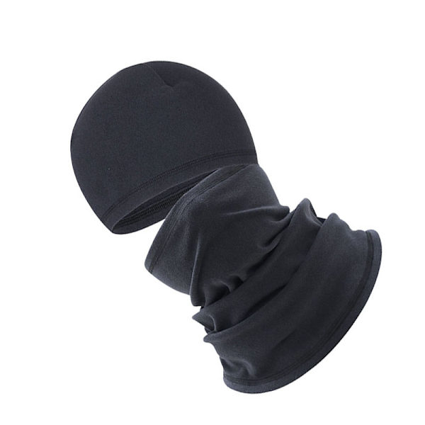 Thermal Fleece Halsvärmare och Balaclava Set Mörkgrå