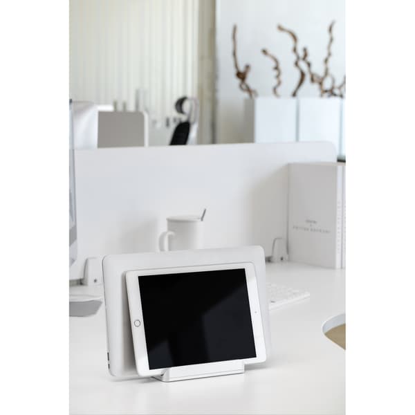 Dual Bordstander Tablet Mac/Ultrabooks Justerbar Aluminiun Sølv