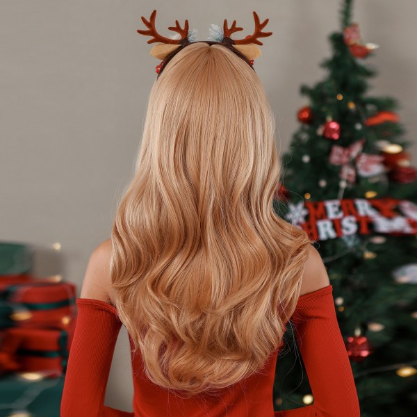 Christmas Chic peruk för kvinnor, justerbar och andas Guld Guld