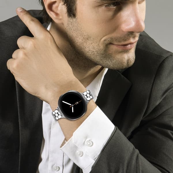 Perle rustfrit stålrem kompatibel med Samsung Galaxy Watch 8/8 Classic Silver Silver