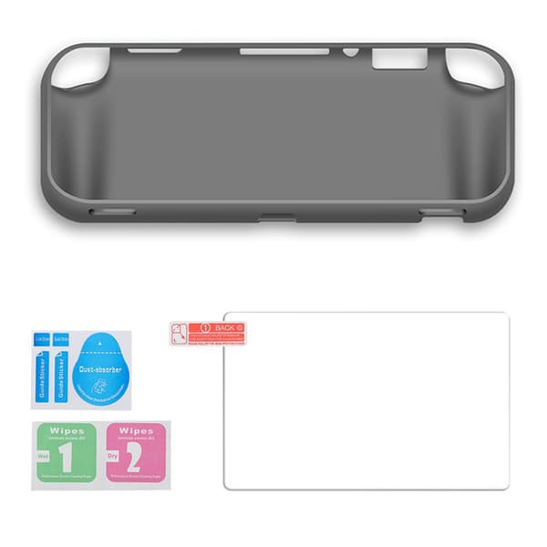 Switch Lite/Mini TPU-kotelo ja karkaistu lasinen näytönsuoja Black Black