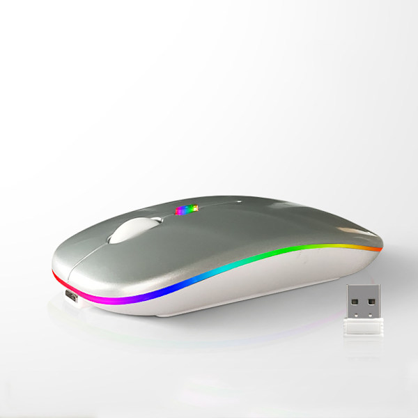 Trådløs mus - 2,4G + Bluetooth Dual Mode Luminous Space Silver