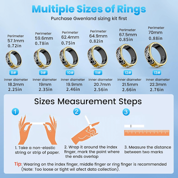 Smart Ring: Din ultimative sundheds- og fitnesstracker Guld 8