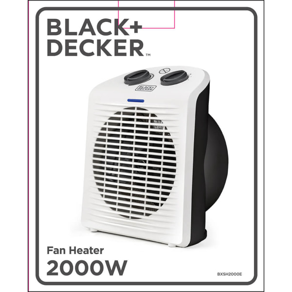 BLACK+DECKER Värmefläkt 2000W IP21 Vit