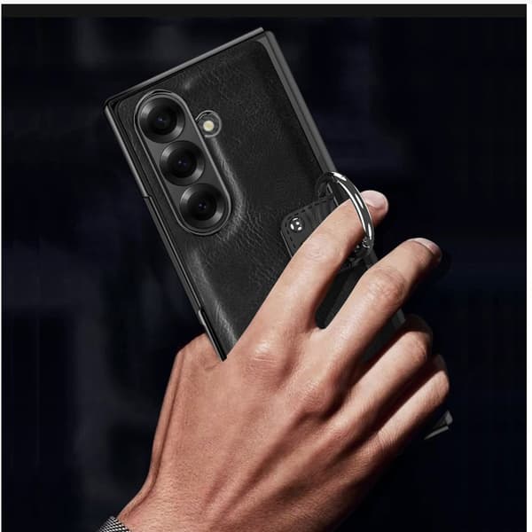 Svart PC Läderfodral med Ställ Kompatibelt med Samsung Galaxy Z Fold5