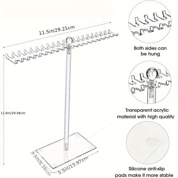 Klar Akryl Halskæde Display Stand - Elegant Smykke Organizer